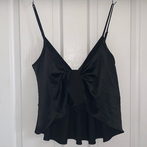 Lulu's Black Satin Tank Top - Picture 6 of 6
